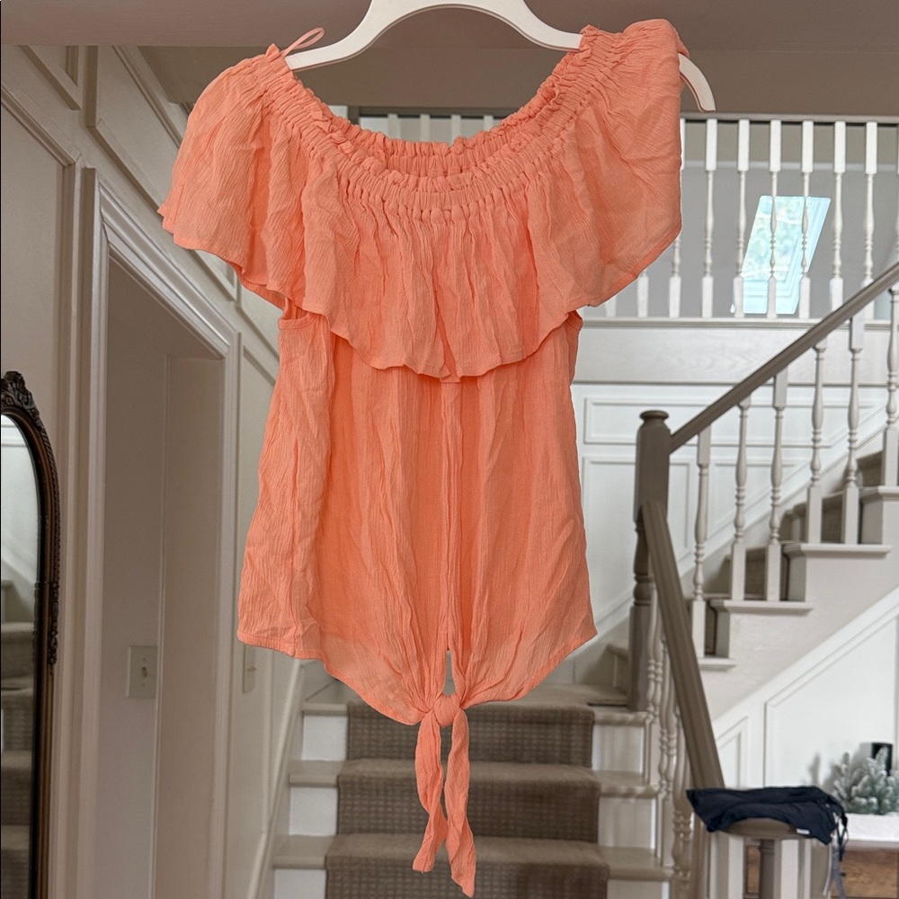 Express Bright Tie Waist Top